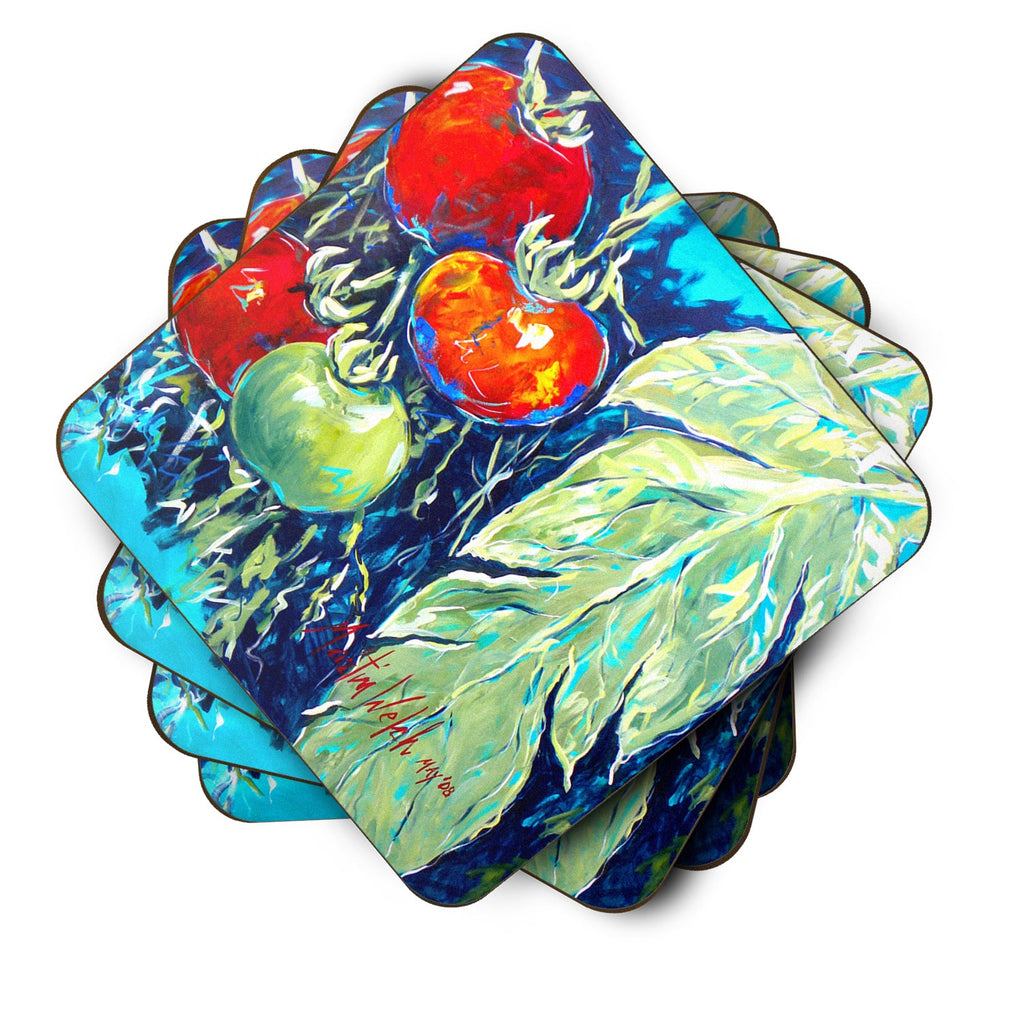 Vegetables - Tomato Tomaeto-Tomaato Foam Coasters Set of 4 Cup Coasters for Indoor Outdoor, Tabletop Protection, Anti Slip, Mouse pad Material