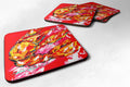 Crawfish Too Hot Foam Coasters Set of 4 Cup Coasters for Indoor Outdoor, Tabletop Protection, Anti Slip, Mouse pad Material