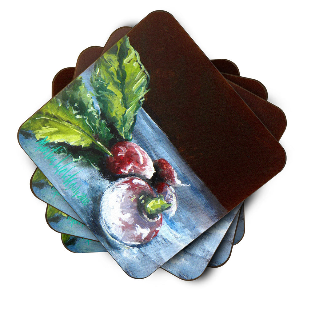 Vegetables - Turnips Turnips Foam Coasters Set of 4 Cup Coasters for Indoor Outdoor, Tabletop Protection, Anti Slip, Mouse pad Material
