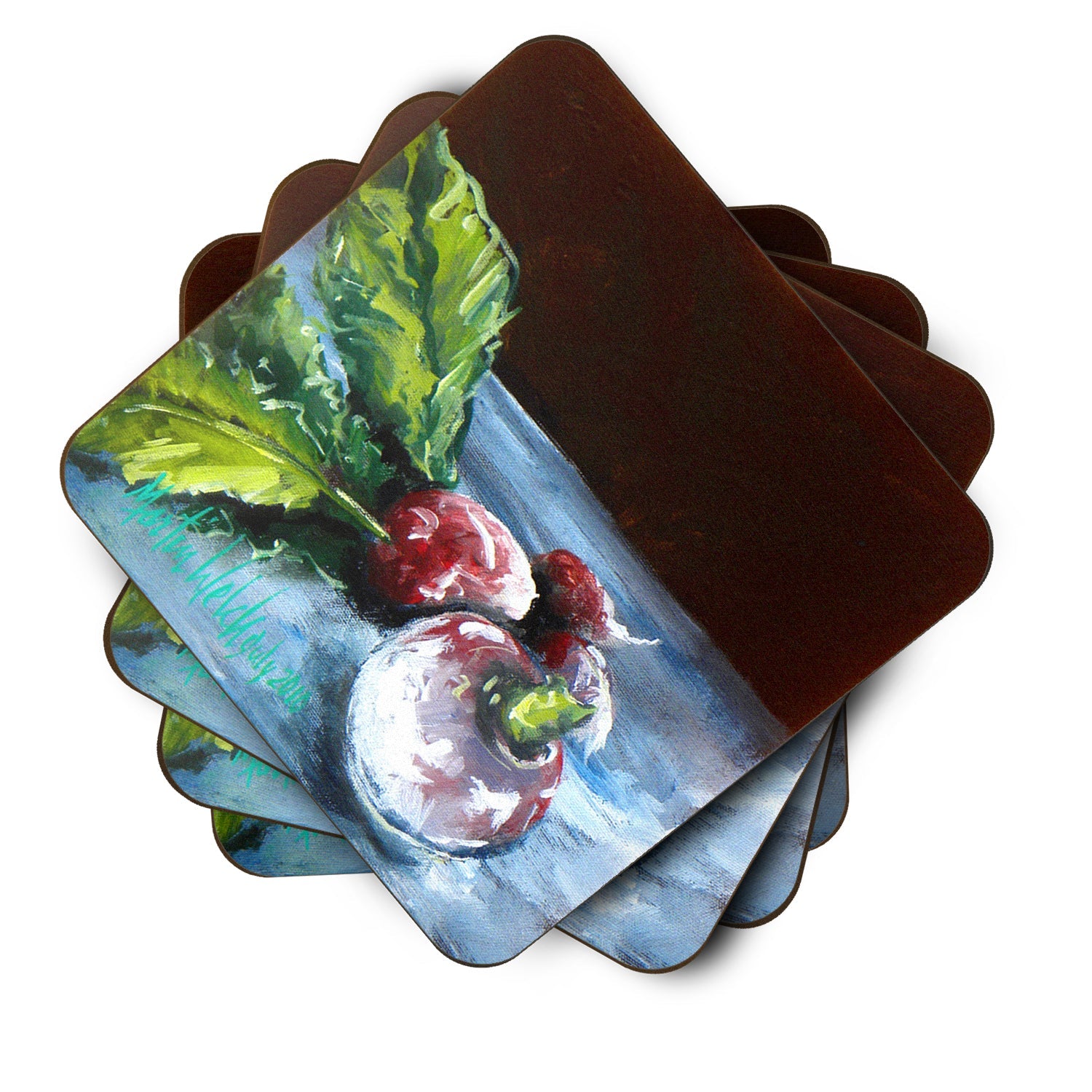 Vegetables - Turnips Turnips Foam Coasters Set of 4 Cup Coasters for Indoor Outdoor, Tabletop Protection, Anti Slip, Mouse pad Material