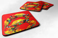 Crab Two Tone Foam Coasters Set of 4 Cup Coasters for Indoor Outdoor, Tabletop Protection, Anti Slip, Mouse pad Material