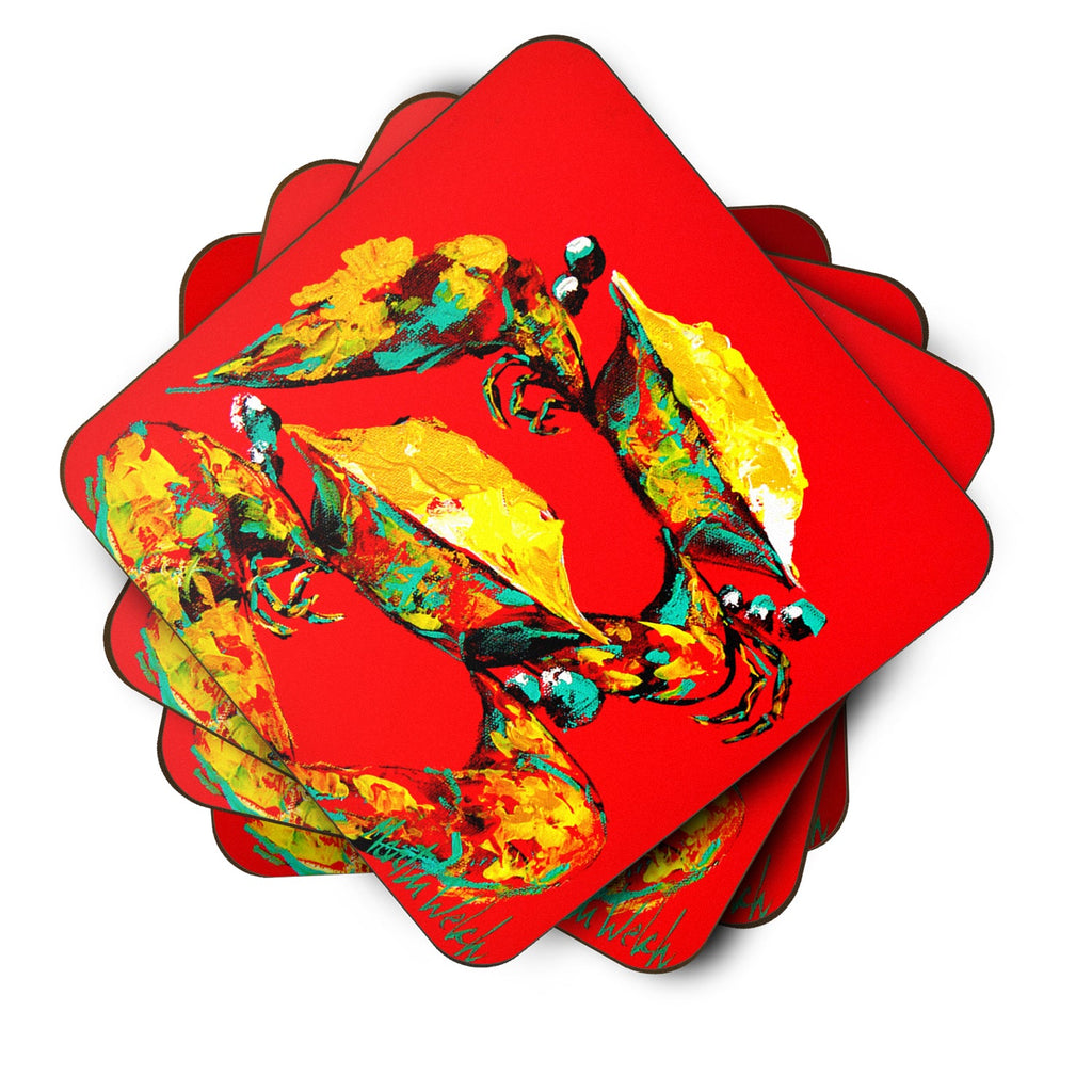 Crab Two Tone Foam Coasters Set of 4 Cup Coasters for Indoor Outdoor, Tabletop Protection, Anti Slip, Mouse pad Material