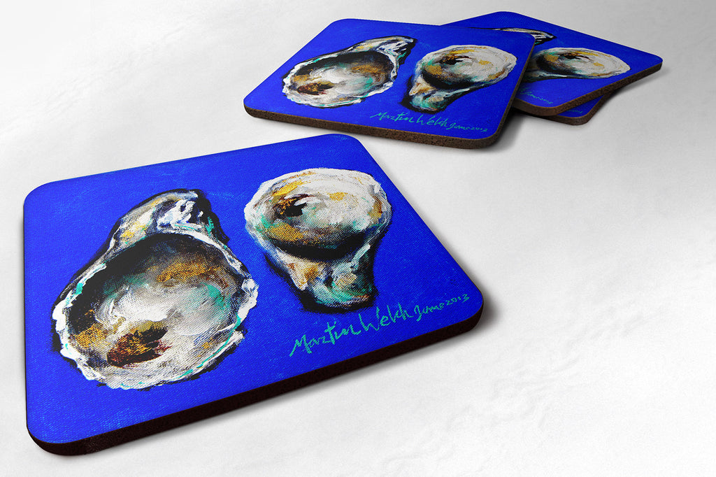 Oyster Up and Down Foam Coasters Set of 4 Cup Coasters for Indoor Outdoor, Tabletop Protection, Anti Slip, Mouse pad Material