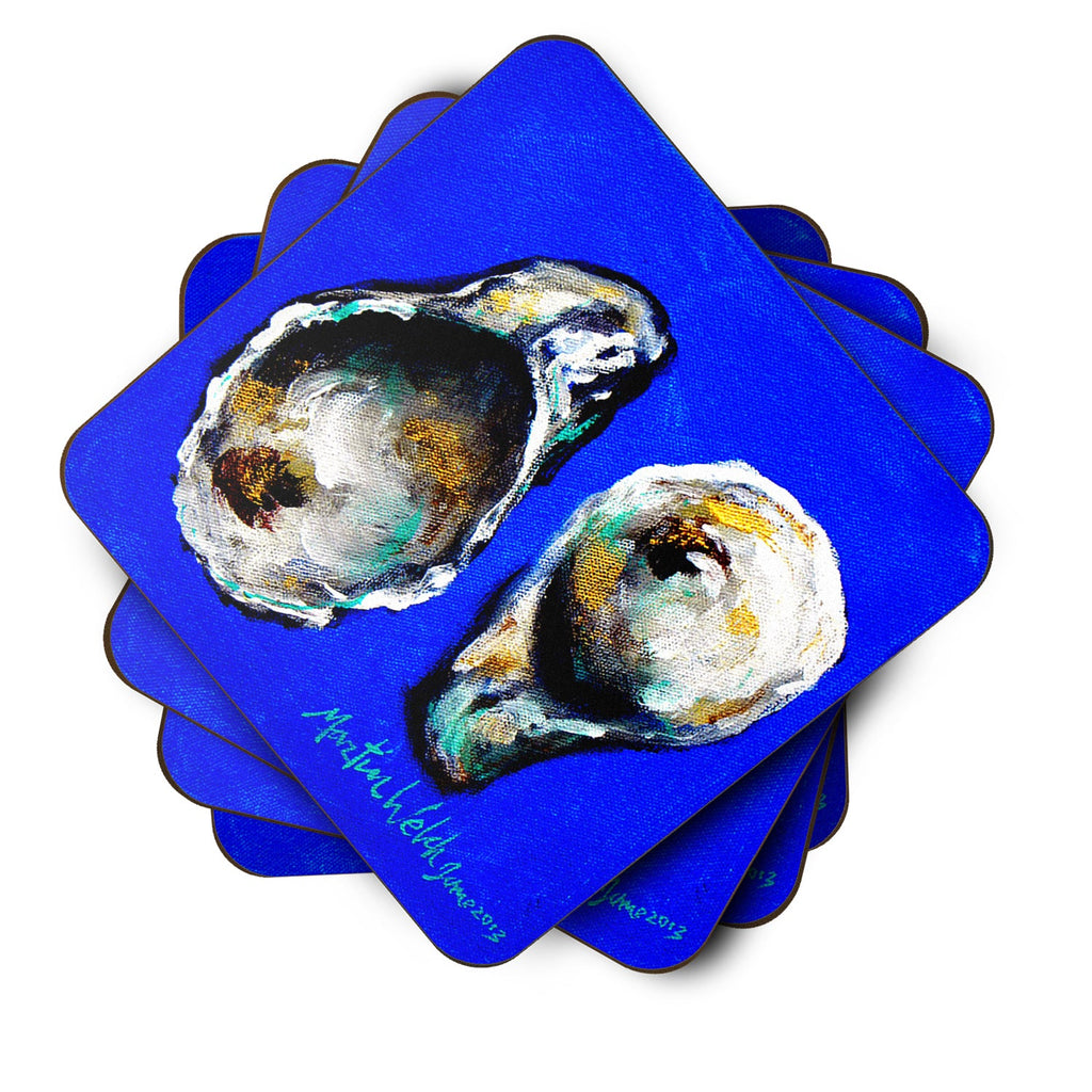 Oyster Up and Down Foam Coasters Set of 4 Cup Coasters for Indoor Outdoor, Tabletop Protection, Anti Slip, Mouse pad Material