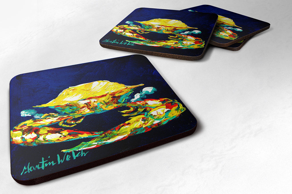 Crab Whitney Foam Coasters Set of 4 Cup Coasters for Indoor Outdoor, Tabletop Protection, Anti Slip, Mouse pad Material