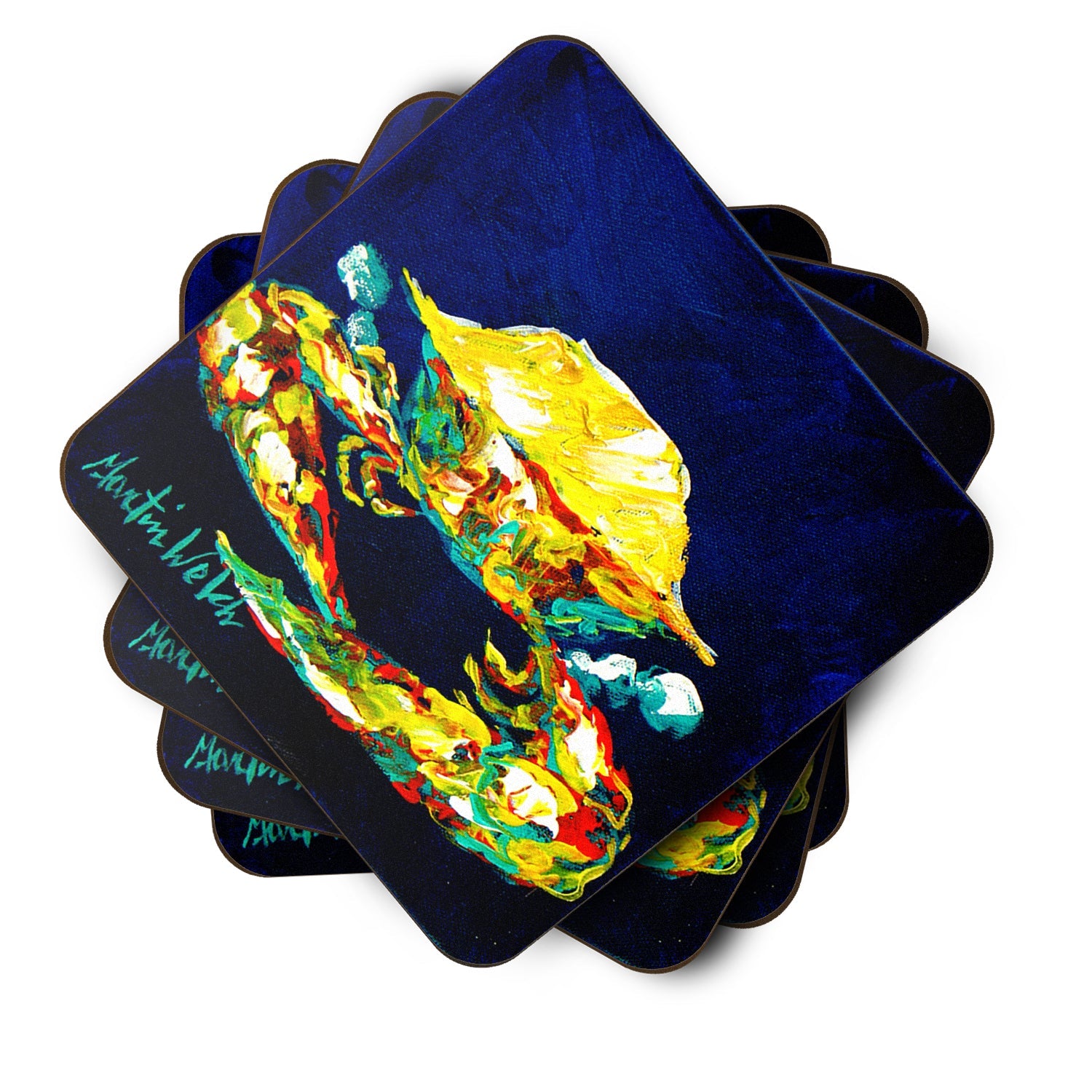 Crab Whitney Foam Coasters Set of 4 Cup Coasters for Indoor Outdoor, Tabletop Protection, Anti Slip, Mouse pad Material