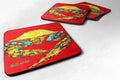 Crab Wiggles Foam Coasters Set of 4 Cup Coasters for Indoor Outdoor, Tabletop Protection, Anti Slip, Mouse pad Material