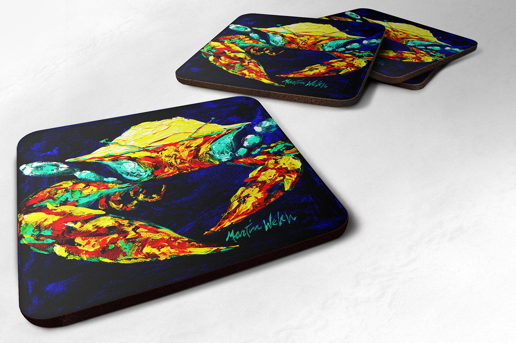 Crab Winkie Foam Coasters Set of 4 Cup Coasters for Indoor Outdoor, Tabletop Protection, Anti Slip, Mouse pad Material