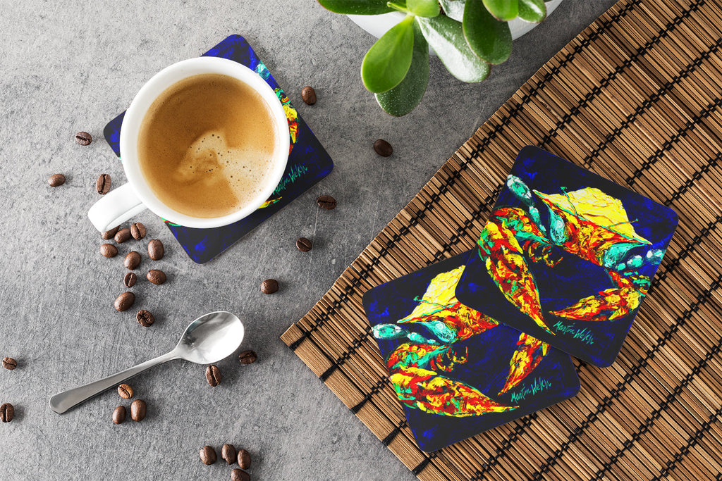 Crab Winkie Foam Coasters Set of 4 Cup Coasters for Indoor Outdoor, Tabletop Protection, Anti Slip, Mouse pad Material