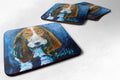 Dog - Basset Hound You talkin' 'bout me Foam Coasters Set of 4 Cup Coasters for Indoor Outdoor, Tabletop Protection, Anti Slip, Mouse pad Material