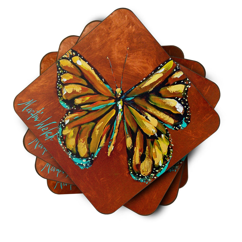 Insect - Butterly Butterfy Foam Coasters Set of 4 Cup Coasters for Indoor Outdoor, Tabletop Protection, Anti Slip, Mouse pad Material