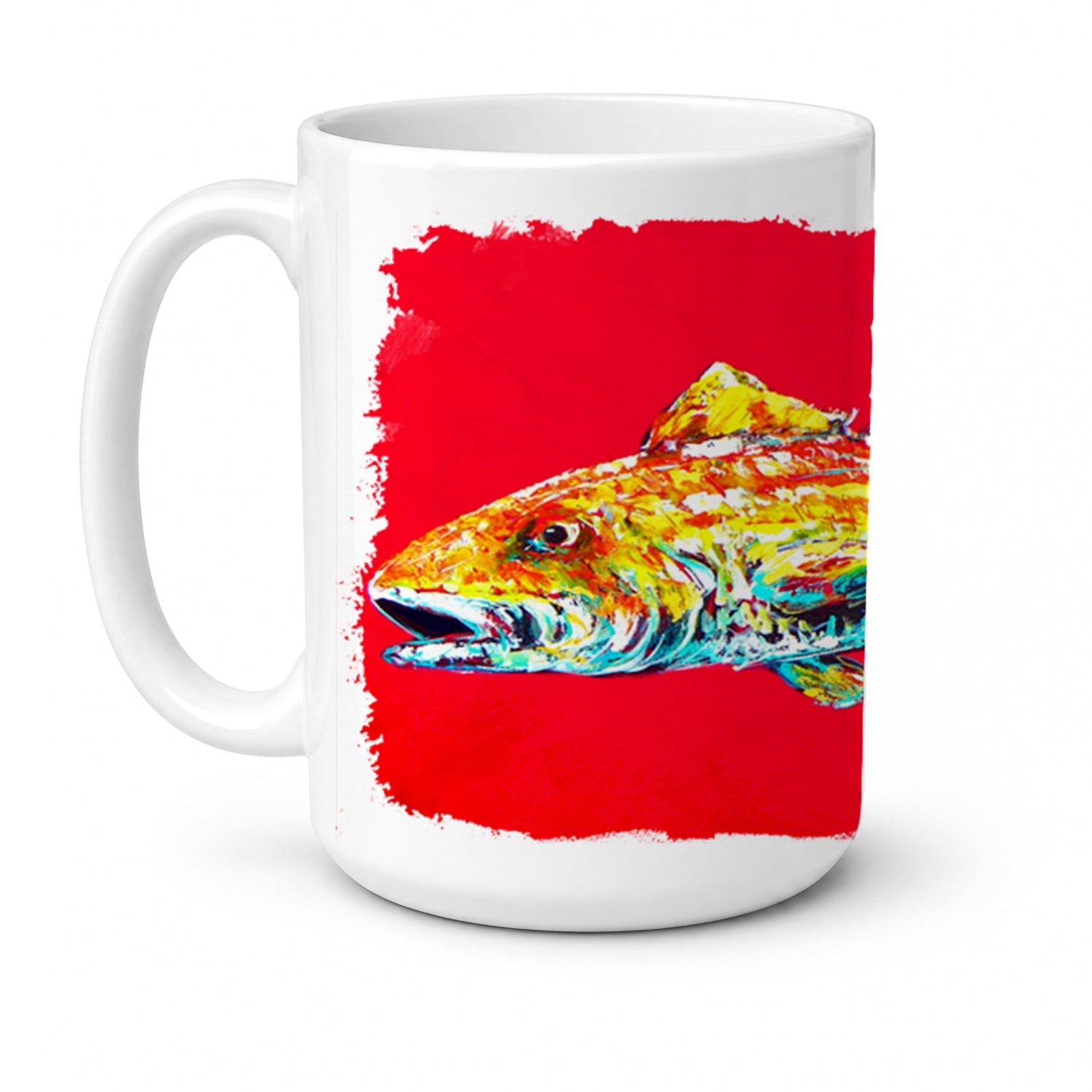 Fish - Red Fish Alphonzo Ceramic Coffee Mug 15 oz Decorative Large C Handle Mug Cup for Tea, Cocoa Hot Chocolate