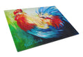 Bird - Rooster Chief Big Feathers Cutting Board Tempered Glass Kitchen Cutting Surface, Heat Resistant Chopping, Non-Slip Feet, Food Prep & Serving