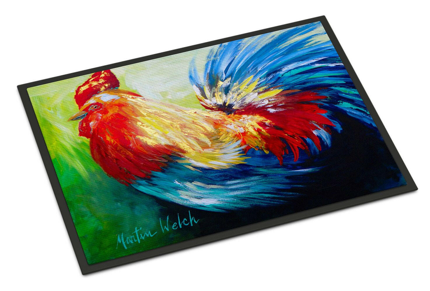 Bird - Rooster Chief Big Feathers Doormat Indoor Outdoor 18H X 27W Front Door Mat Rugs for Entryway, Non Slip Washable