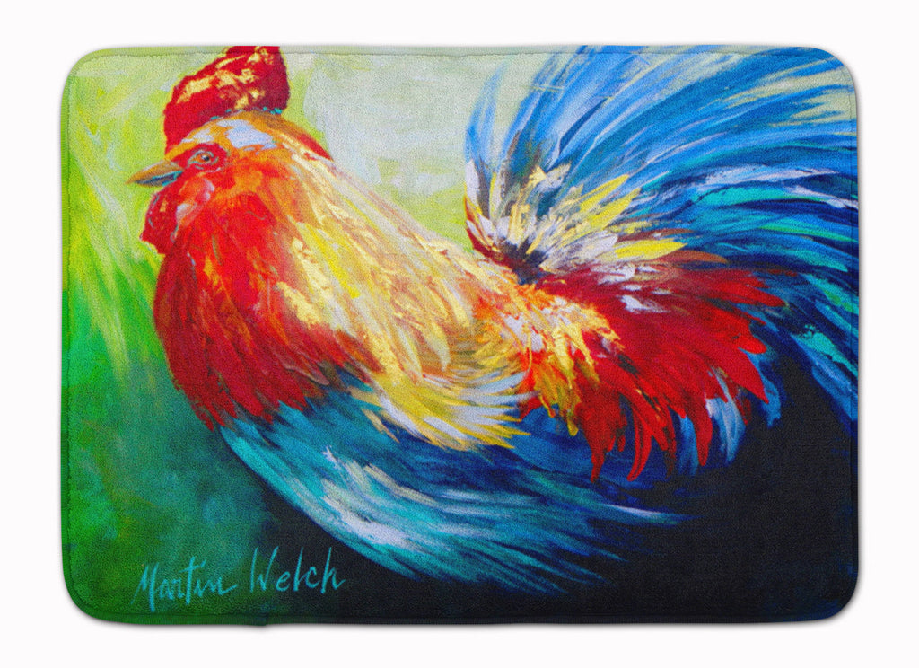 Bird - Rooster Chief Big Feathers Memory Foam Kitchen Mat Machine Washable Anti-Fatigue Cushion Comfort Bath or Kitchen Rug