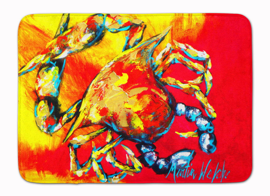 Crab Hot Dang Memory Foam Kitchen Mat Machine Washable Anti-Fatigue Cushion Comfort Bath or Kitchen Rug