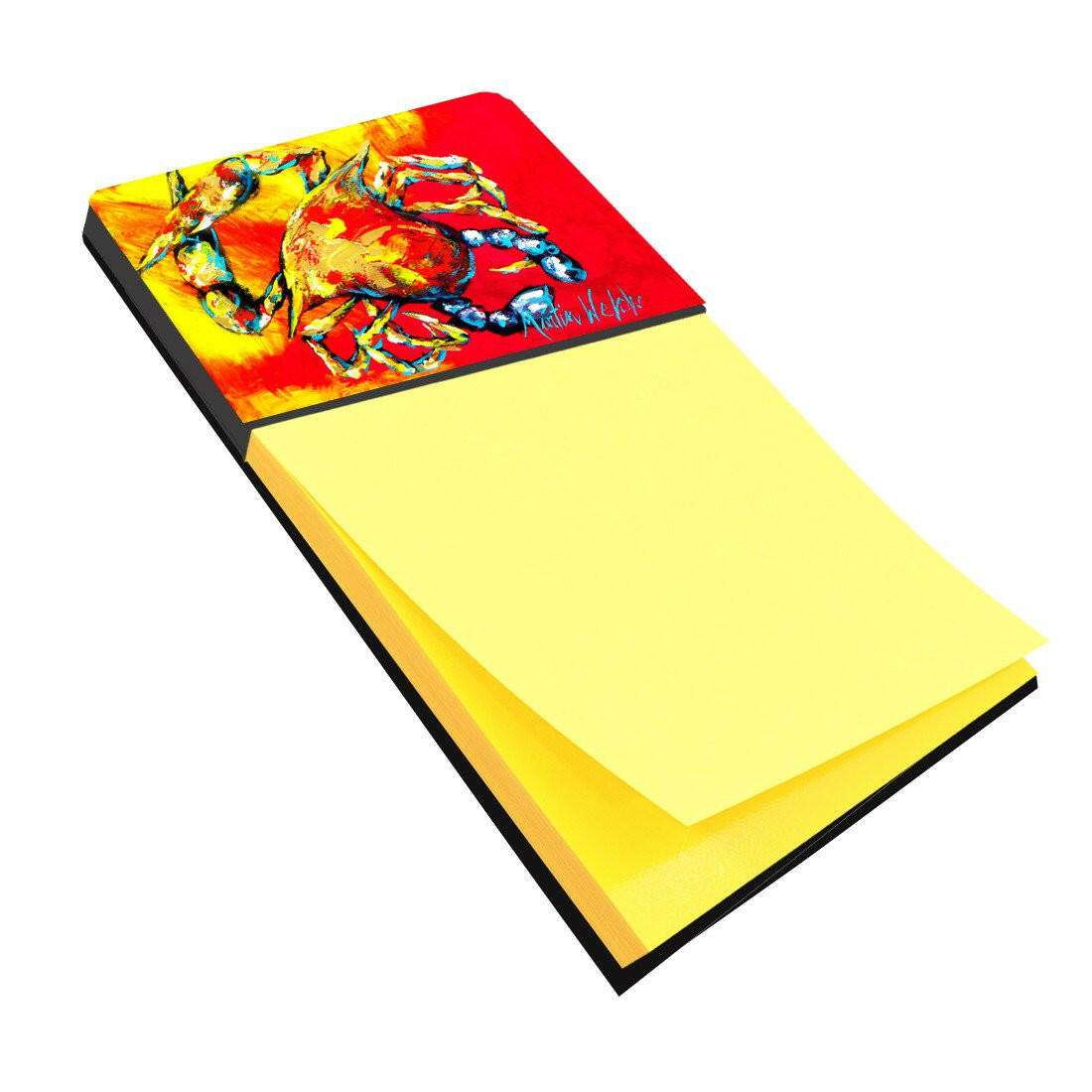 Crab Hot Dang Watercolor Sticky Note Holder Refillable Dispenser Desk Accessory 3x3 Pad Gift