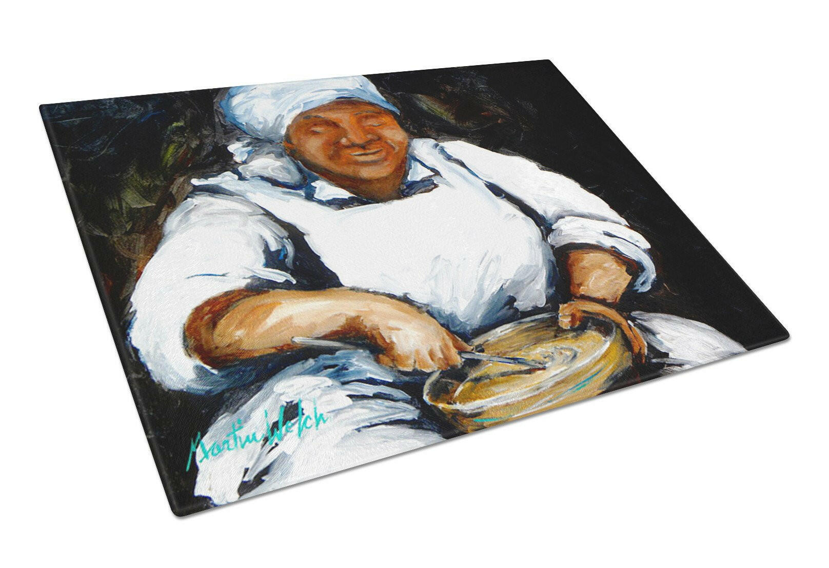 Hot Water Cornbread  Cutting Board Tempered Glass Kitchen Cutting Surface, Heat Resistant Chopping, Non-Slip Feet, Food Prep & Serving