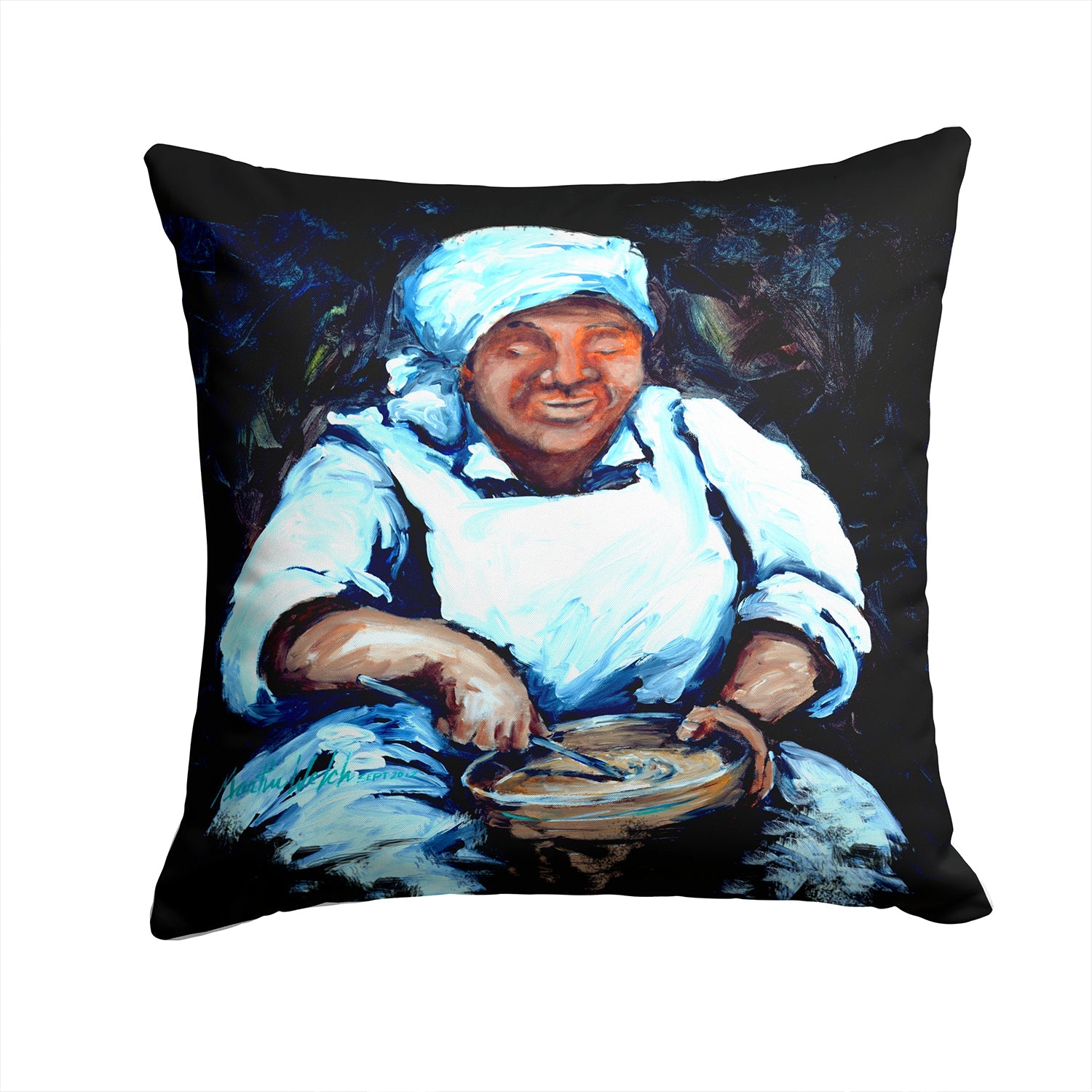 Hot Water Cornbread  Decorative Throw Pillow 14x14 Indoor Outdoor Accent Cushion, Fabric Cover with Insert for Sofa, Bed, Porch & Living Room