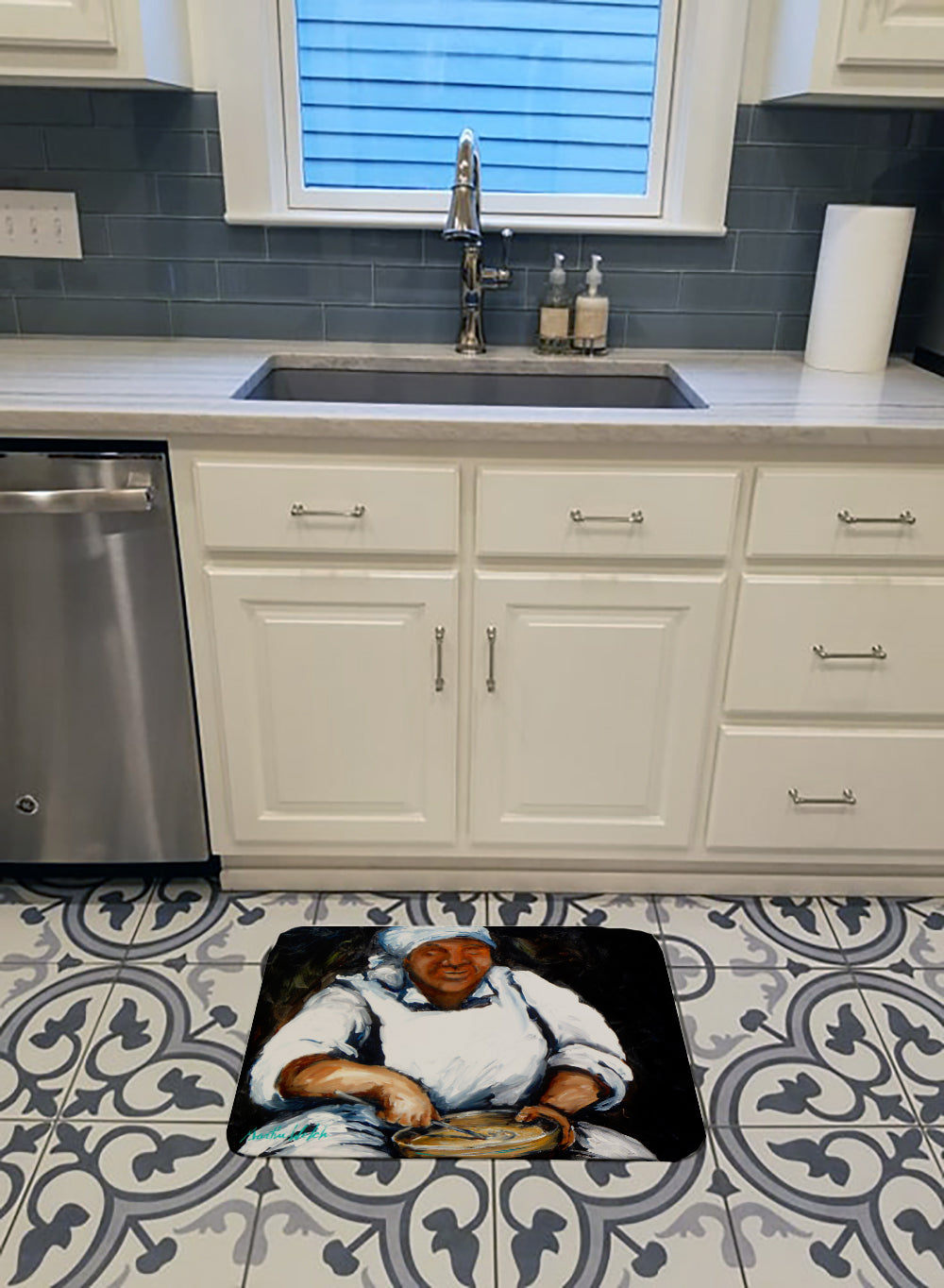Hot Water Cornbread  Memory Foam Kitchen Mat Machine Washable Anti-Fatigue Cushion Comfort Bath or Kitchen Rug