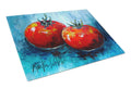 Vegetables - Tomatoes Red Toes Cutting Board Tempered Glass Kitchen Cutting Surface, Heat Resistant Chopping, Non-Slip Feet, Food Prep & Serving