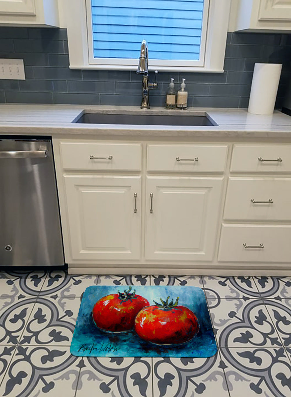 Vegetables - Tomatoes Red Toes Memory Foam Kitchen Mat Machine Washable Anti-Fatigue Cushion Comfort Bath or Kitchen Rug