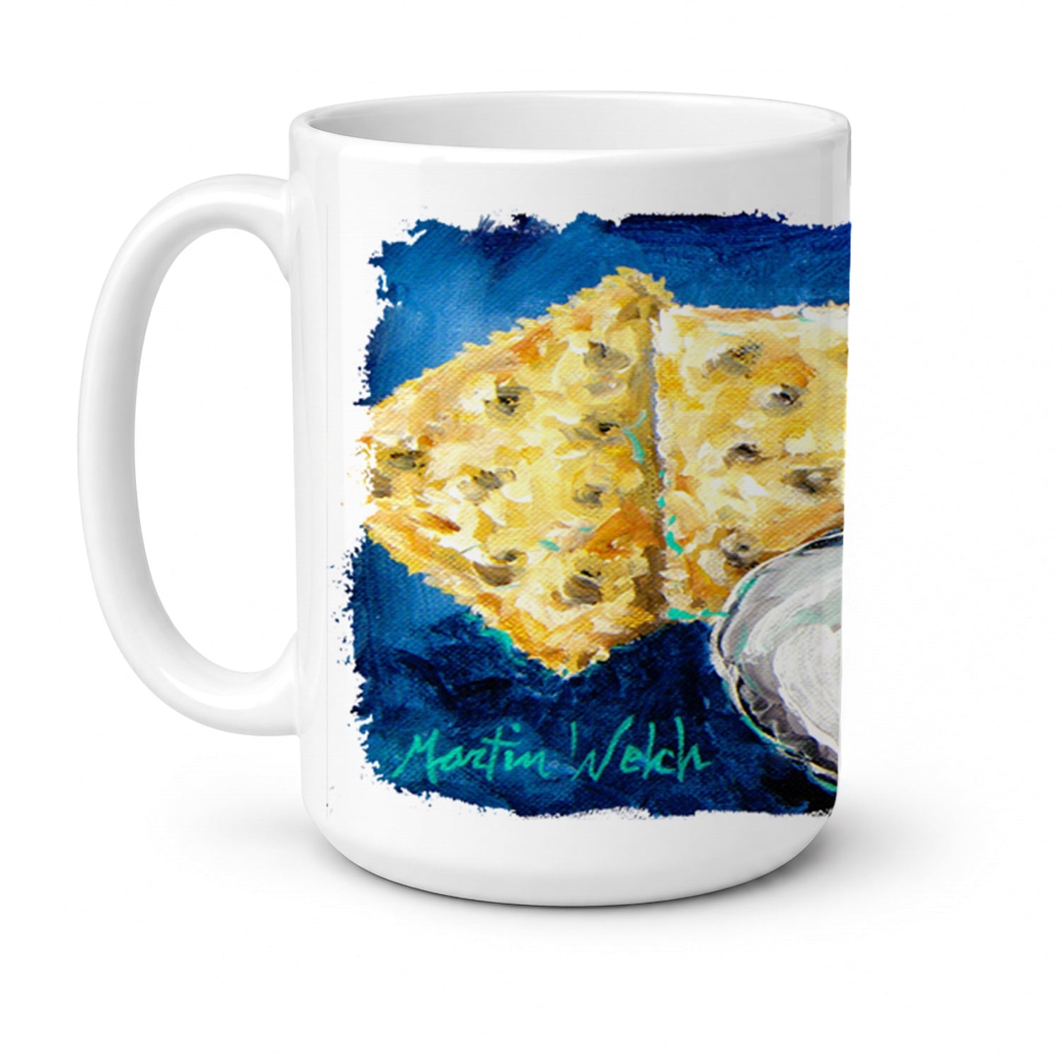 Oysters Two Crackers Ceramic Coffee Mug 15 oz Decorative Large C Handle Mug Cup for Tea, Cocoa Hot Chocolate
