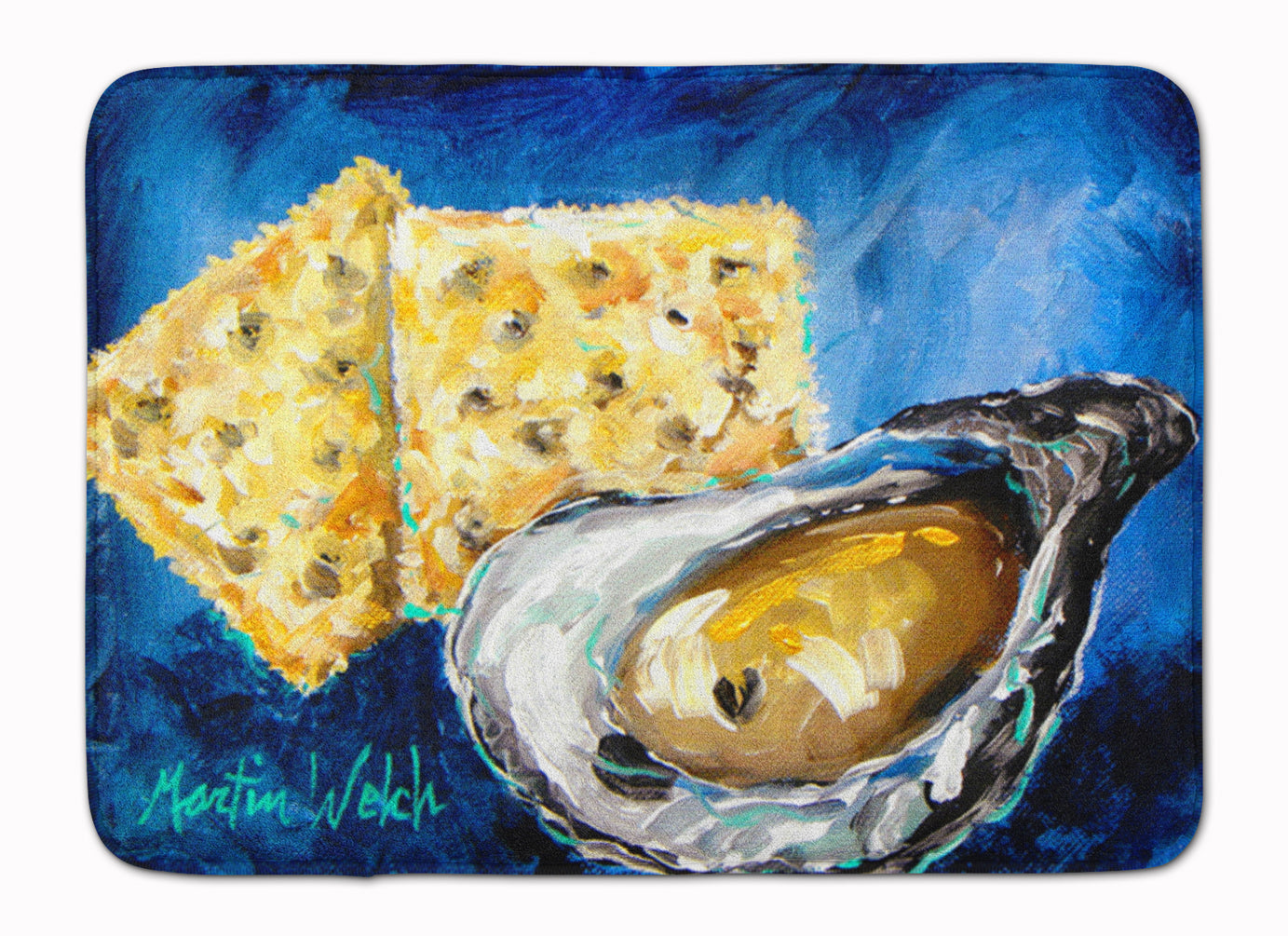 Oysters Two Crackers Memory Foam Kitchen Mat Machine Washable Anti-Fatigue Cushion Comfort Bath or Kitchen Rug