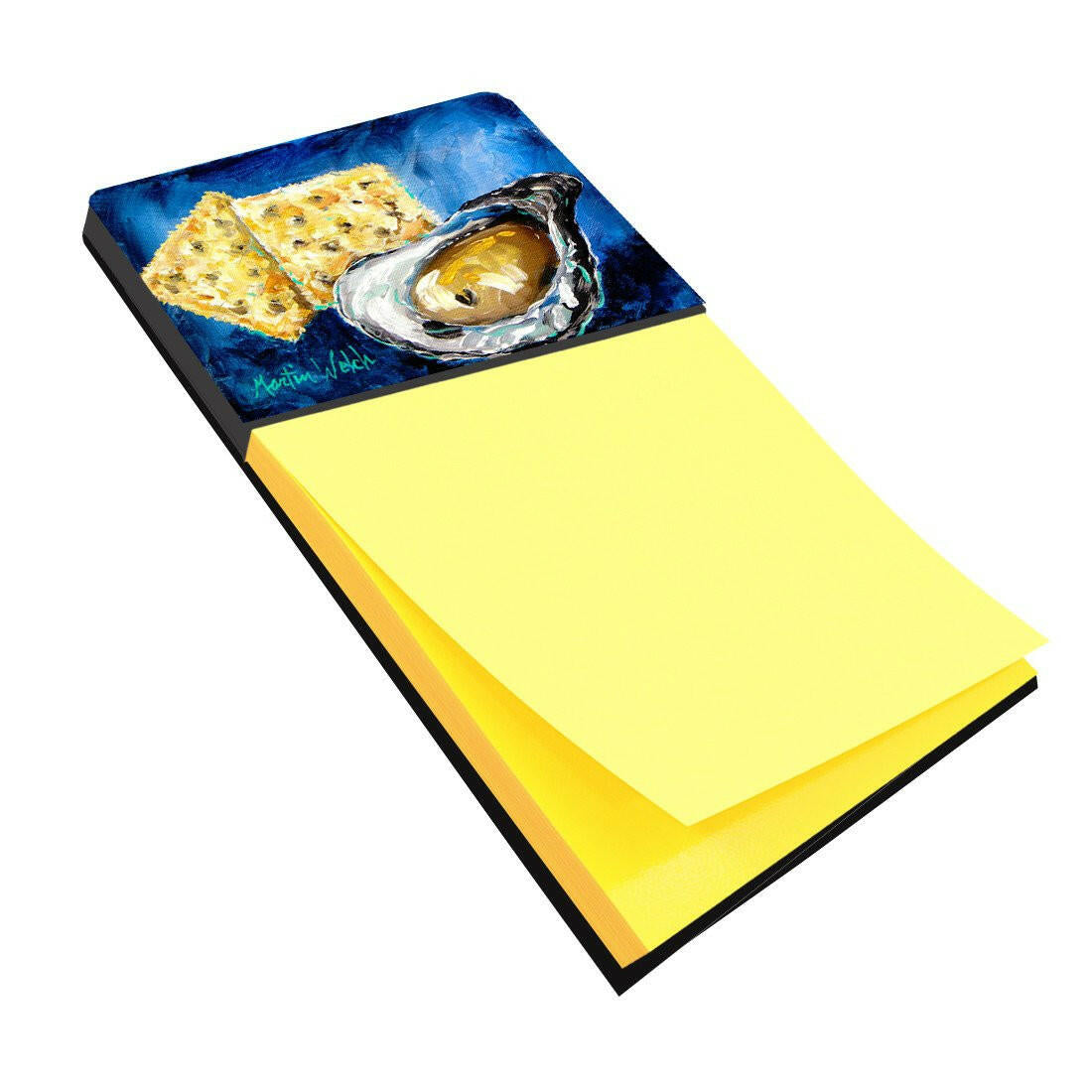 Oysters Two Crackers Watercolor Sticky Note Holder Refillable Dispenser Desk Accessory 3x3 Pad Gift