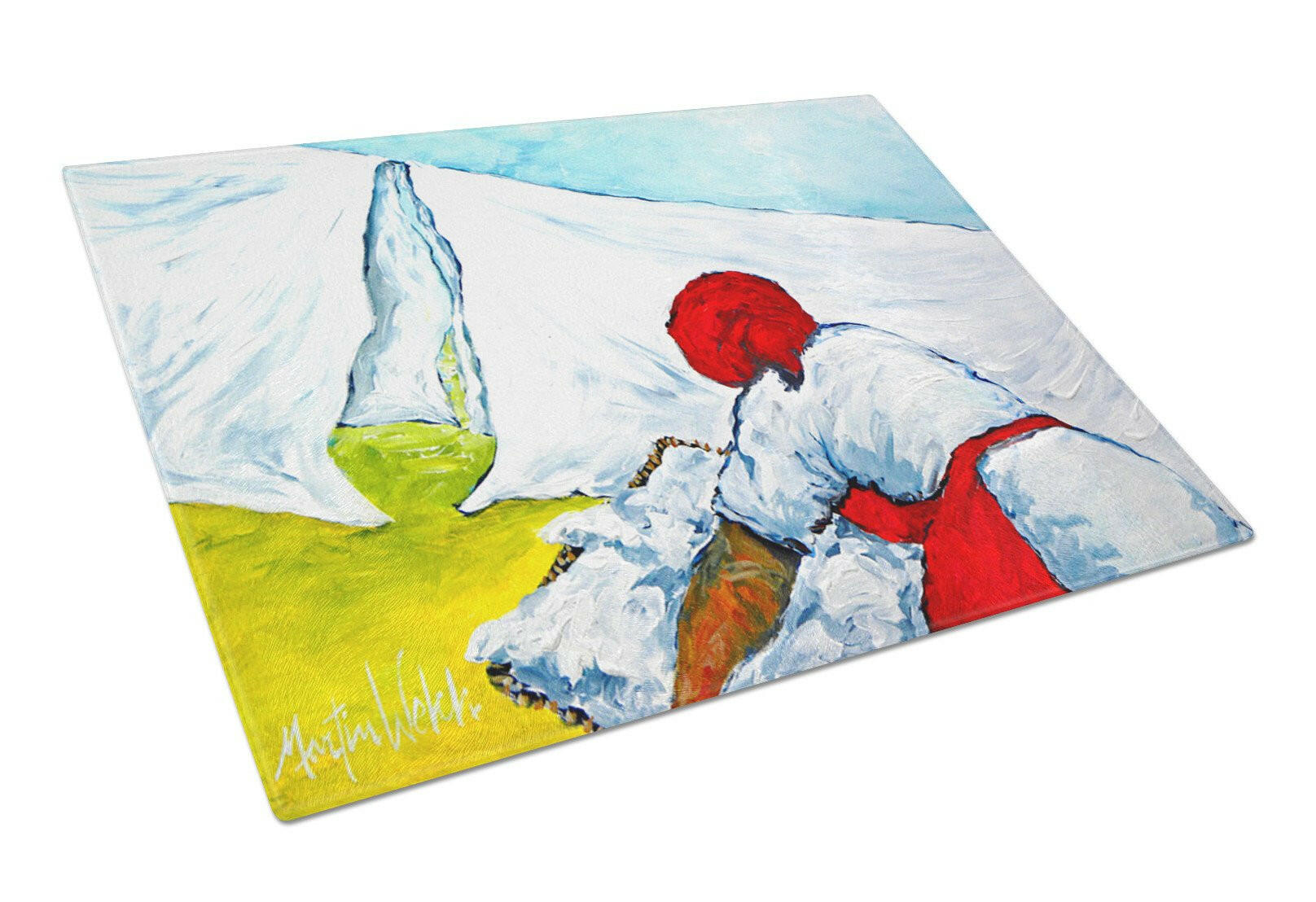 Must Be Monday Cutting Board Tempered Glass Kitchen Cutting Surface, Heat Resistant Chopping, Non-Slip Feet, Food Prep & Serving
