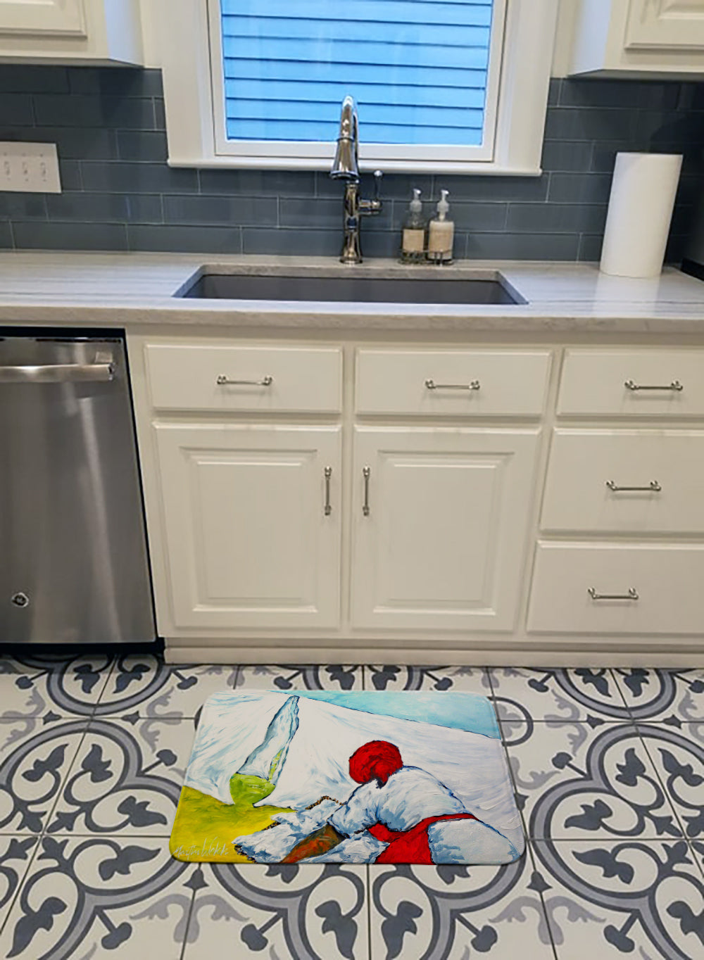 Must Be Monday Memory Foam Kitchen Mat Machine Washable Anti-Fatigue Cushion Comfort Bath or Kitchen Rug