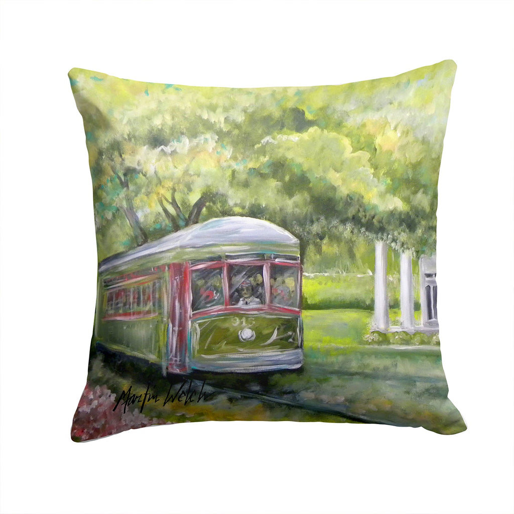Streetcar Next Stop Audubon Park Decorative Throw Pillow 14x14 Indoor Outdoor Accent Cushion, Fabric Cover with Insert for Sofa, Bed, Porch & Living Room
