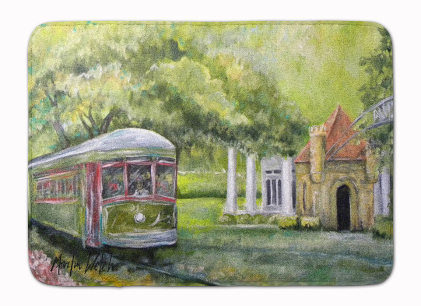 Streetcar Next Stop Audubon Park Memory Foam Kitchen Mat Machine Washable Anti-Fatigue Cushion Comfort Bath or Kitchen Rug