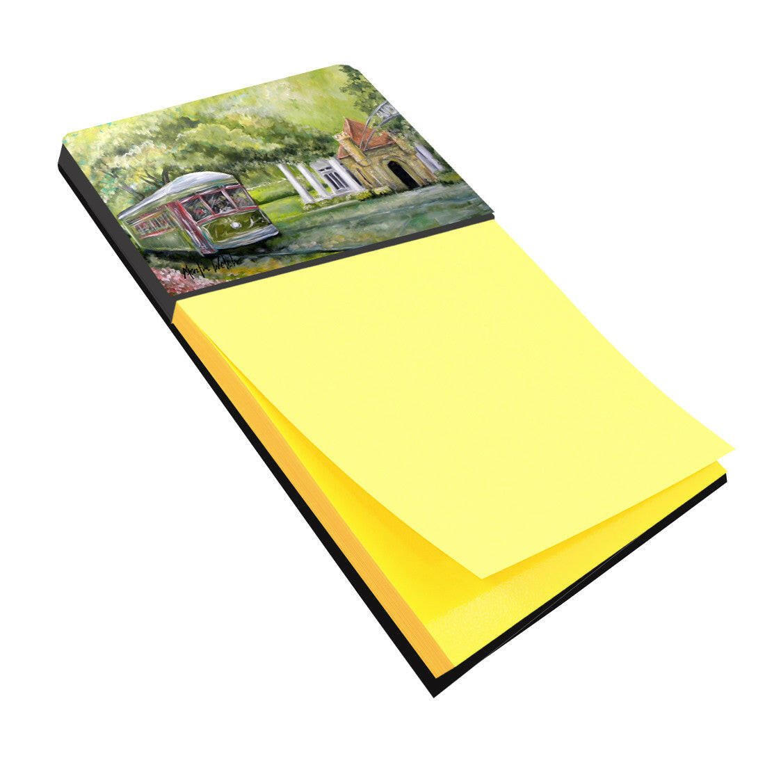 Streetcar Next Stop Audubon Park Watercolor Sticky Note Holder Refillable Dispenser Desk Accessory 3x3 Pad Gift
