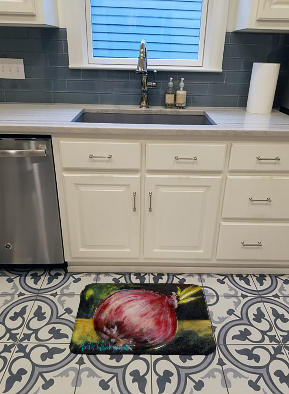 Vegetables - Onion One-Yun Memory Foam Kitchen Mat Machine Washable Anti-Fatigue Cushion Comfort Bath or Kitchen Rug