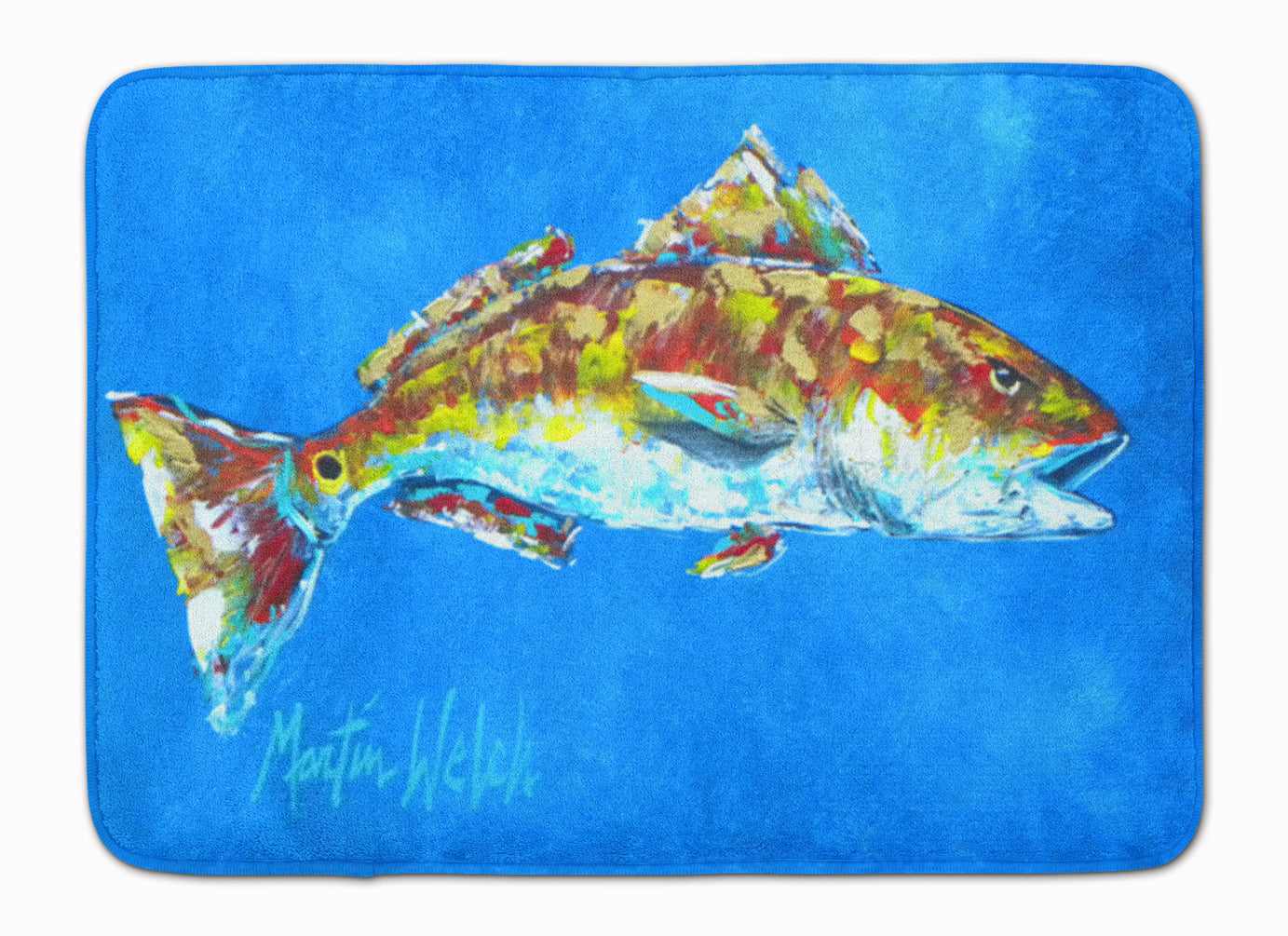 Fish - Red Fish Seafood Two Memory Foam Kitchen Mat Machine Washable Anti-Fatigue Cushion Comfort Bath or Kitchen Rug