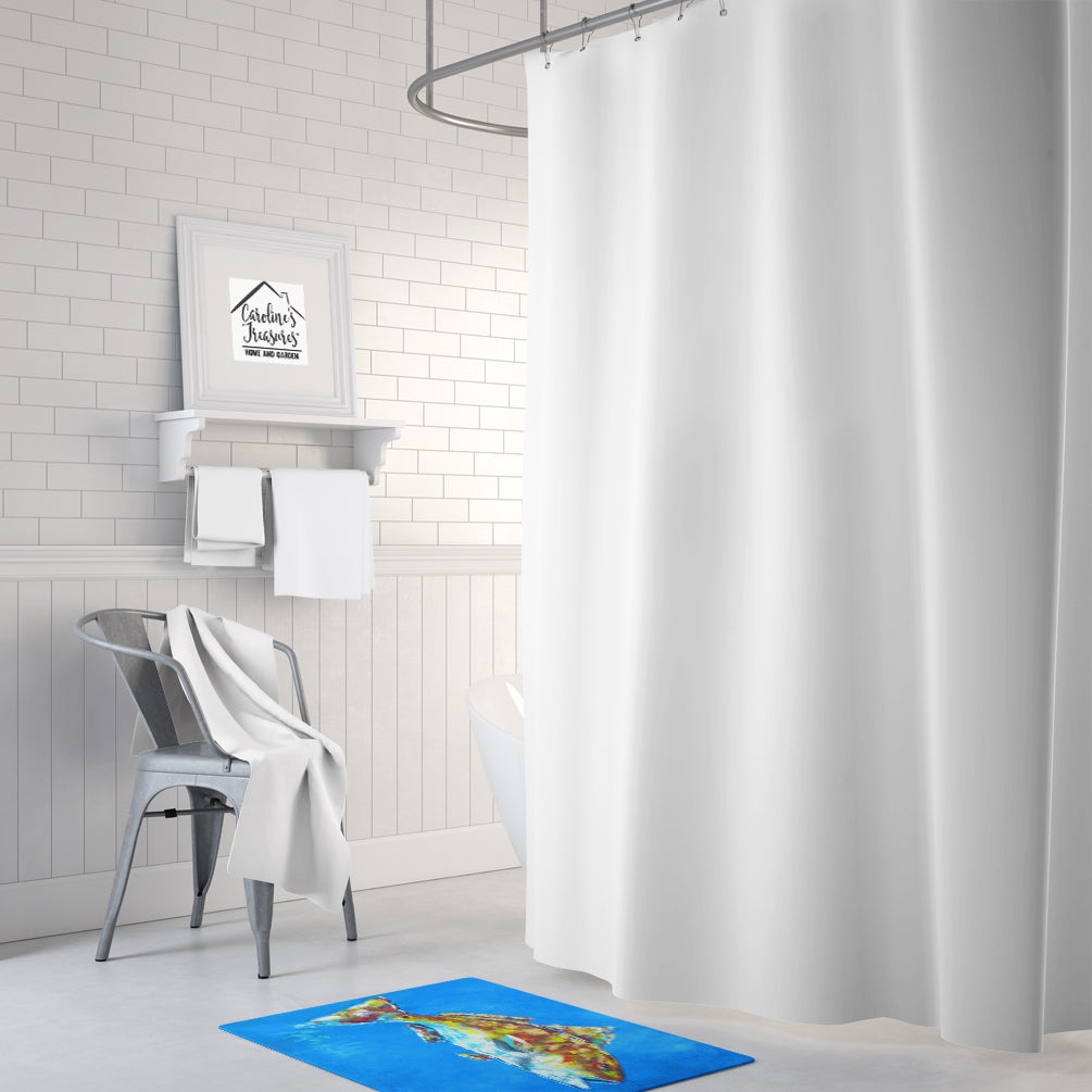 Fish - Red Fish Seafood Two Memory Foam Kitchen Mat Machine Washable Anti-Fatigue Cushion Comfort Bath or Kitchen Rug