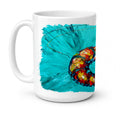 Shrimp Teal Shrimp Ceramic Coffee Mug 15 oz Decorative Large C Handle Mug Cup for Tea, Cocoa Hot Chocolate