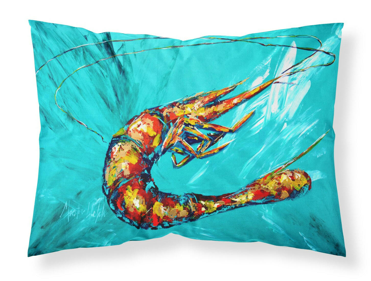 Shrimp Teal Shrimp Standard Pillowcase Lightweight Super Soft Easy Care Decorative Artwork Pillowcase, Standard