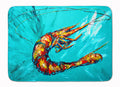Shrimp Teal Shrimp Memory Foam Kitchen Mat Machine Washable Anti-Fatigue Cushion Comfort Bath or Kitchen Rug