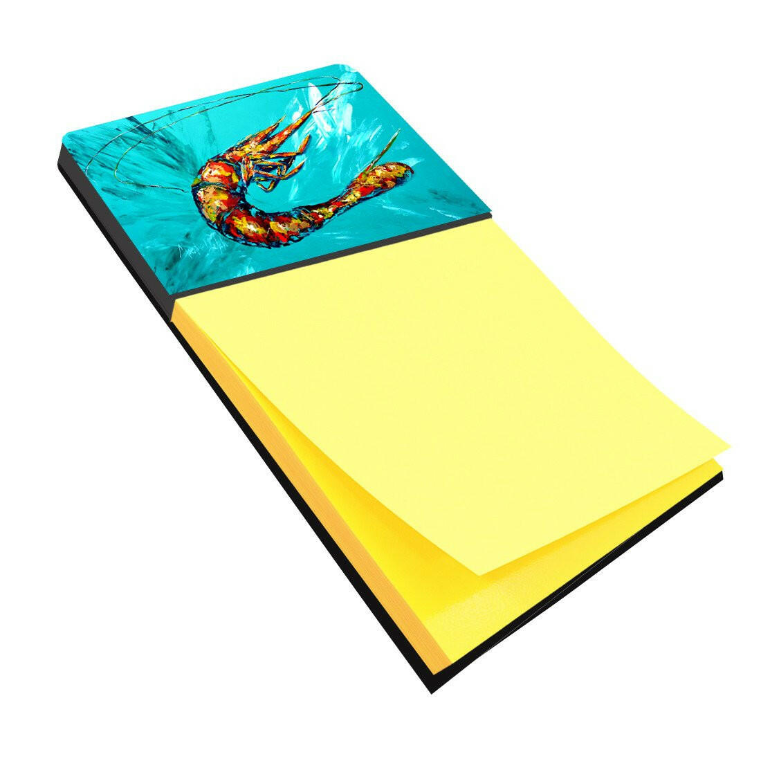 Shrimp Teal Shrimp Watercolor Sticky Note Holder Refillable Dispenser Desk Accessory 3x3 Pad Gift
