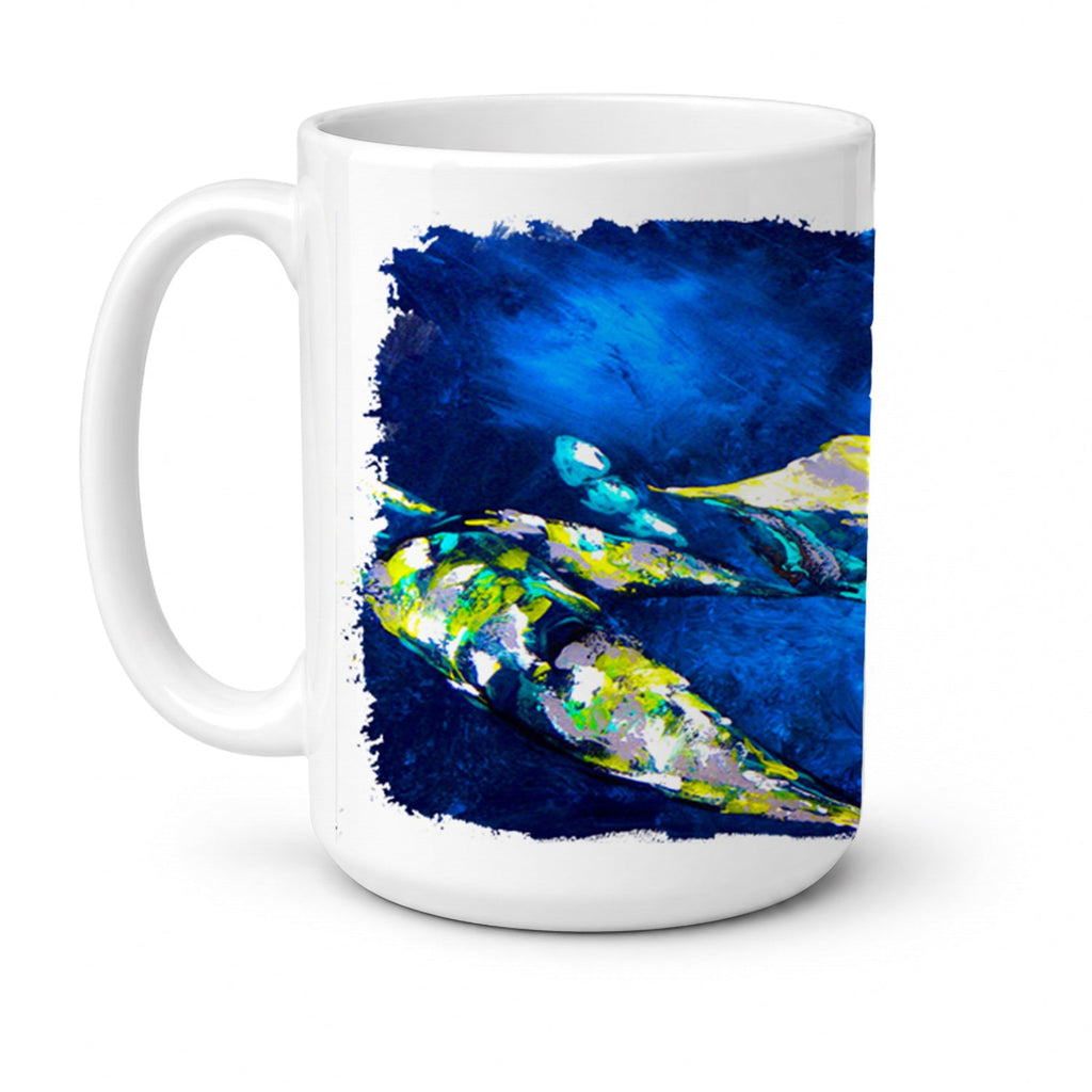 Crab Blue Ceramic Coffee Mug 15 oz Decorative Large C Handle Mug Cup for Tea, Cocoa Hot Chocolate