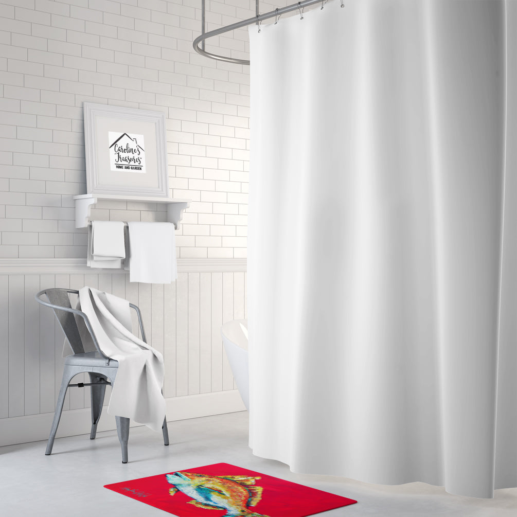 Fish - Red Fish Woo Hoo Memory Foam Kitchen Mat Machine Washable Anti-Fatigue Cushion Comfort Bath or Kitchen Rug