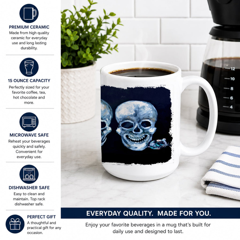Ekk A Meece Ceramic Coffee Mug 15 oz Decorative Large C Handle Mug Cup for Tea, Cocoa Hot Chocolate