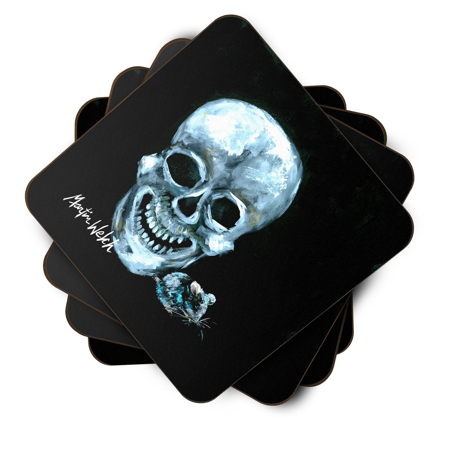Ekk A Meece Foam Coasters Set of 4 Cup Coasters for Indoor Outdoor, Tabletop Protection, Anti Slip, Mouse pad Material