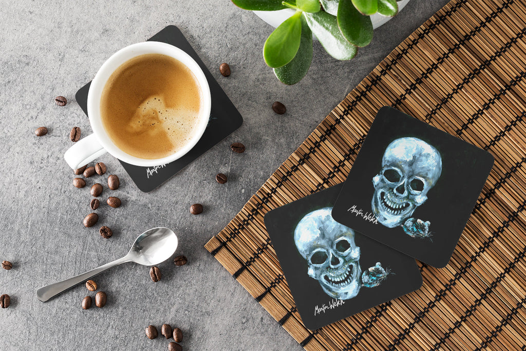 Ekk A Meece Foam Coasters Set of 4 Cup Coasters for Indoor Outdoor, Tabletop Protection, Anti Slip, Mouse pad Material