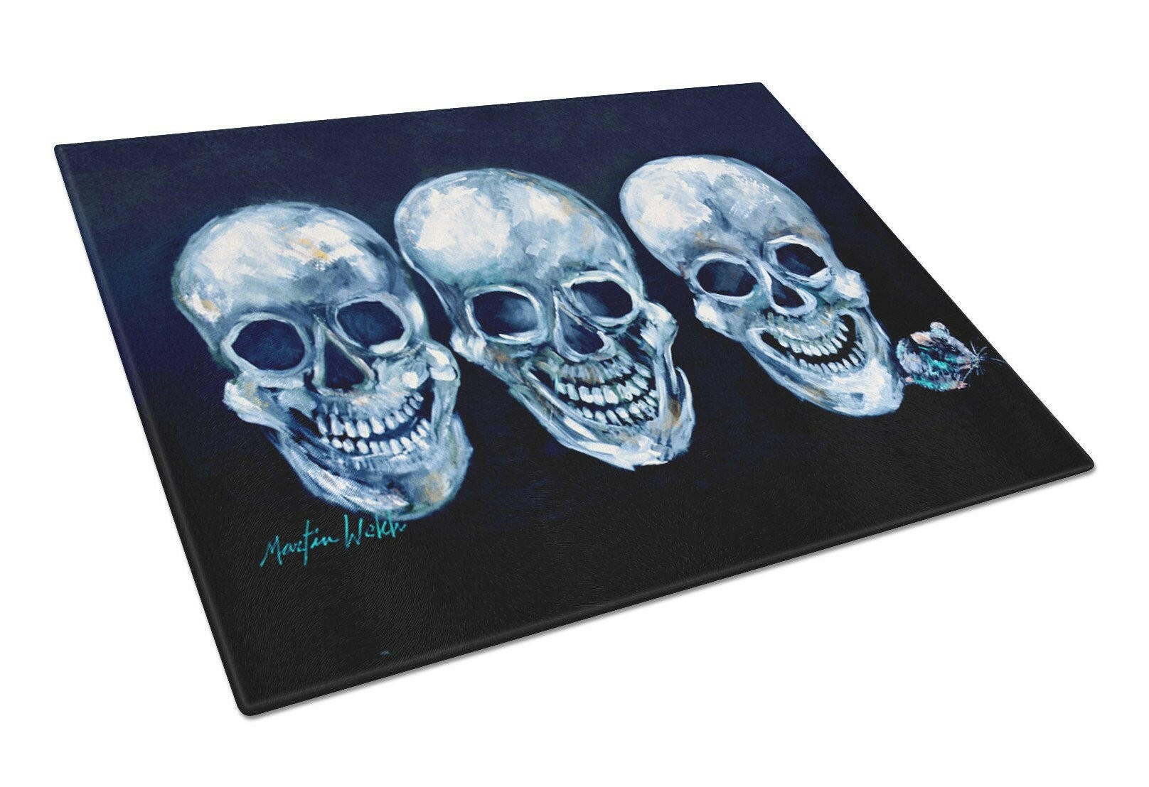 Ekk A Meece Cutting Board Tempered Glass Kitchen Cutting Surface, Heat Resistant Chopping, Non-Slip Feet, Food Prep & Serving