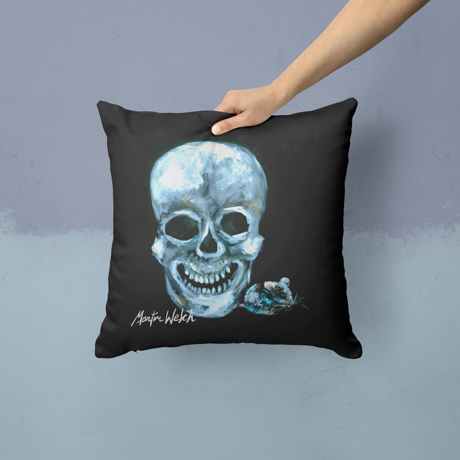 Ekk A Meece Decorative Throw Pillow 14x14 Indoor Outdoor Accent Cushion, Fabric Cover with Insert for Sofa, Bed, Porch & Living Room