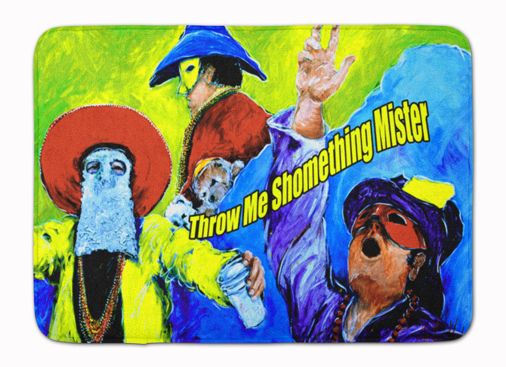 Mardi Gras Throw me something mister Memory Foam Kitchen Mat Machine Washable Anti-Fatigue Cushion Comfort Bath or Kitchen Rug