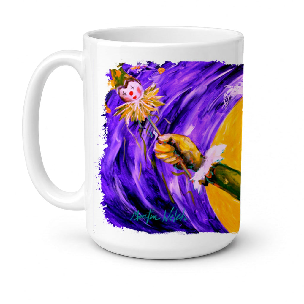 Mardi Gras Hey Mister Ceramic Coffee Mug 15 oz Decorative Large C Handle Mug Cup for Tea, Cocoa Hot Chocolate